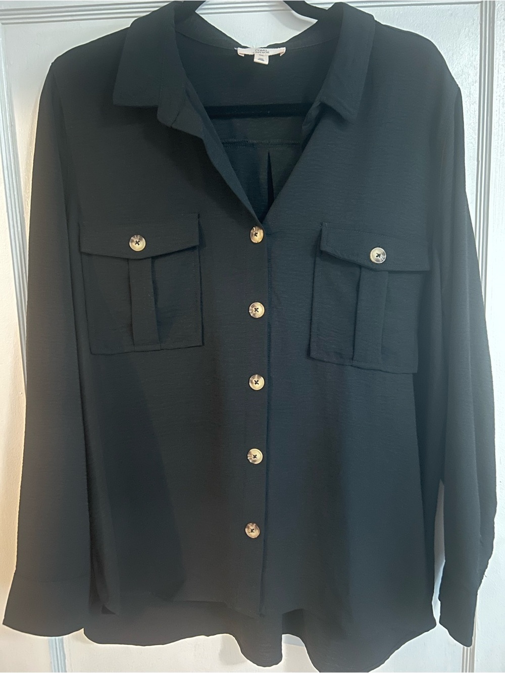 Como Vintage Womens Button-Front Utility blouse
